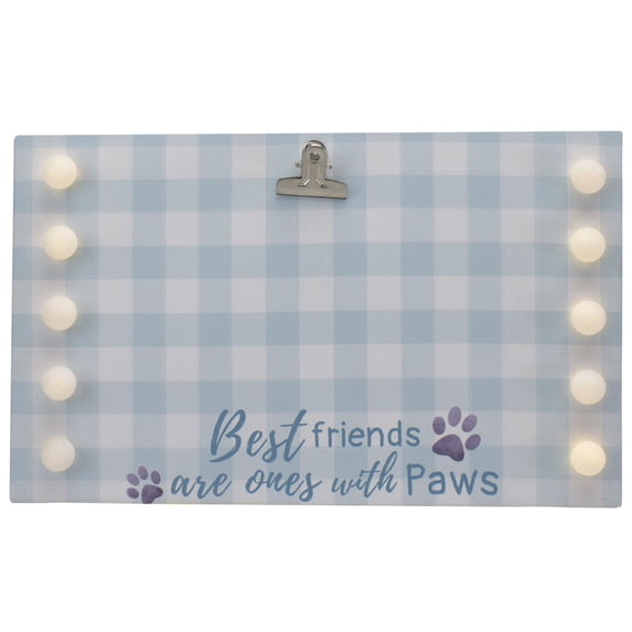 Northlight LED Lighted "Best Friends with Paws" Canvas with Photo Clip - 10.25"