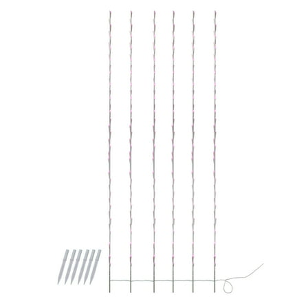 Northlight LED Lighted Branch Christmas Light Stakes - Pink Lights - 13.5' White Wire - 6ct