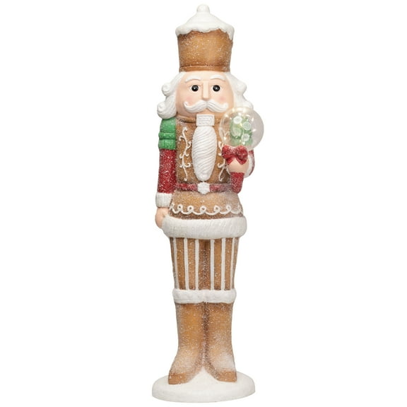 Northlight LED Lighted Christmas Gingerbread Nutcracker - 27" - Brown and White