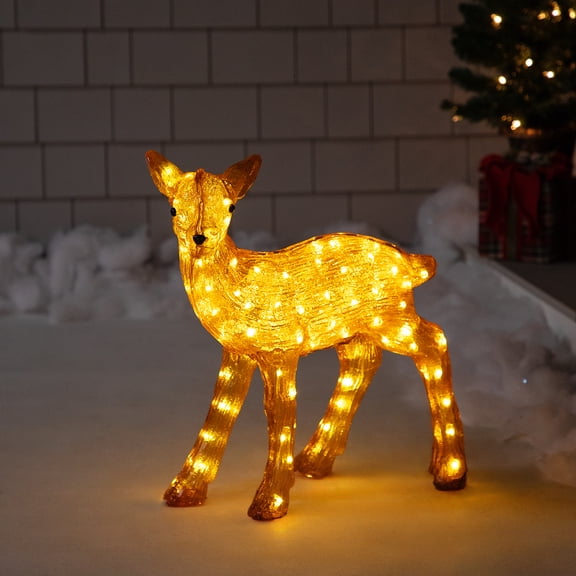 Northlight LED Lighted Commercial Grade Acrylic Baby Reindeer Outdoor Christmas Decoration - 23"