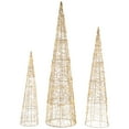 thumbnail image 1 of Northlight LED Lighted Twinkle Outdoor Christmas Cone Trees - 39.5" - Copper - Set of 3, 1 of 7