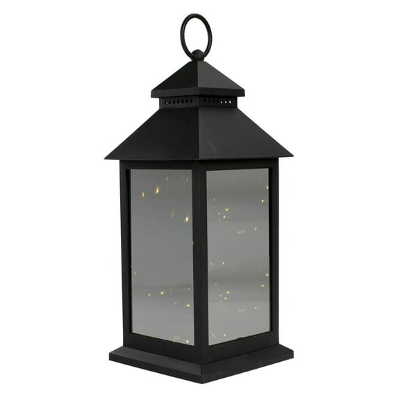 Northlight LED Lighted Flickering Candle Lantern - 12" - Black - Warm White Light