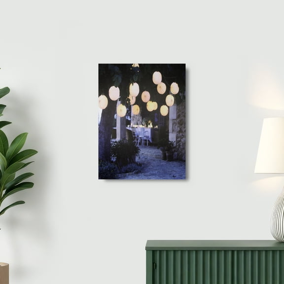 Northlight LED Lighted Flickering Garden Party Chinese Lanterns Canvas Wall Art - 15.75" x 11.75"
