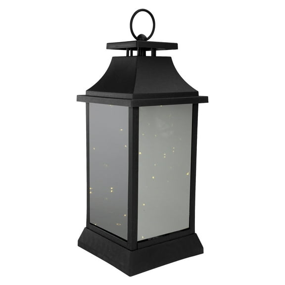 Northlight LED Lighted Flickering Lantern - 16" - Warm White Light - Black
