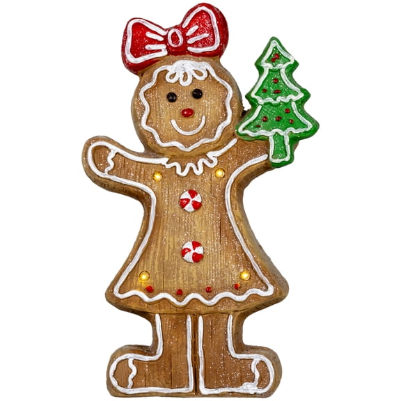 Northlight LED Lighted Gingerbread Girl Christmas Figurine - 15.25"