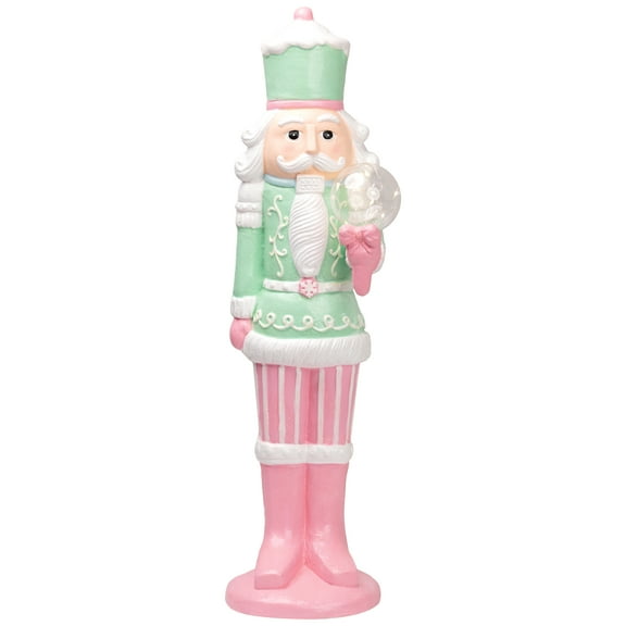 Northlight LED Lighted Glitter Christmas Nutcracker - 27" - Green and Pink