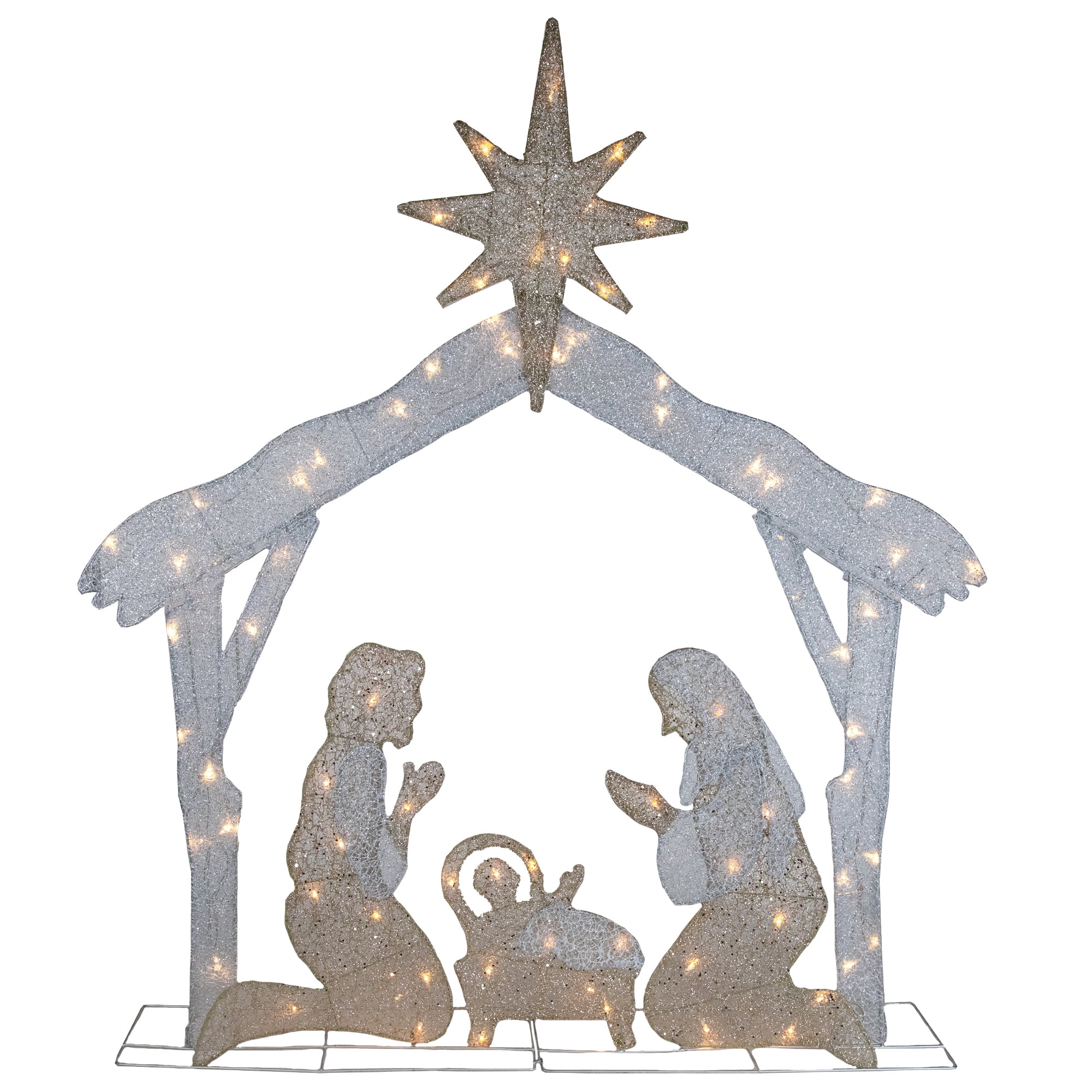 Northlight LED Lighted Holy Family Nativity Scene Outdoor Christmas Decoration - 44" - Warm White