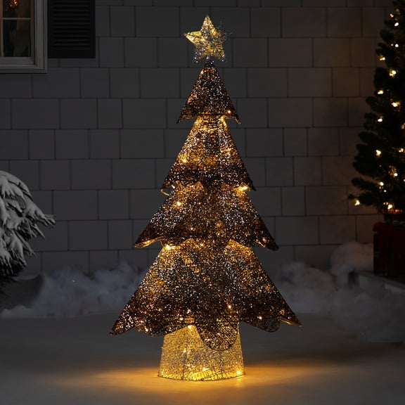 Northlight LED Lighted Mesh Christmas Tree Outdoor Decoration - 46" - Warm White Lights