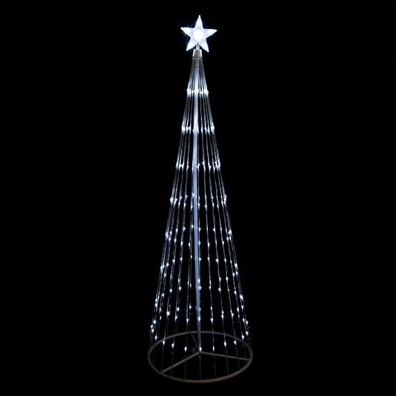 Northlight LED Lighted Multi-Function Show Cone Outdoor Christmas Tree - 12' - Pure White