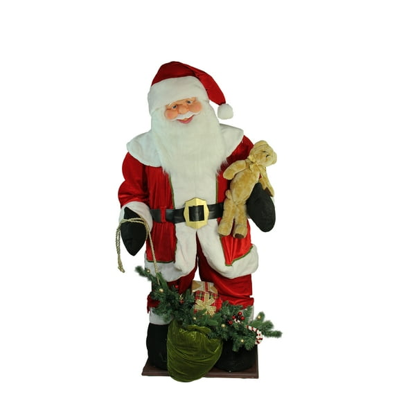 Northlight LED Lighted Musical Santa Claus with Gift Bag Christmas Inflatable Figurine - 6'