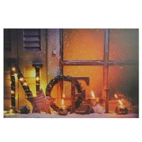 Northlight LED Lighted Noel and Flickering Candles Christmas Canvas Wall Art - 23.5" x 15.75"