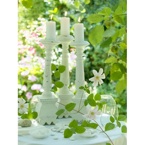 Northlight LED Lighted Pillar Candles in Garden Canvas Wall Art 15.75" x 11.75"