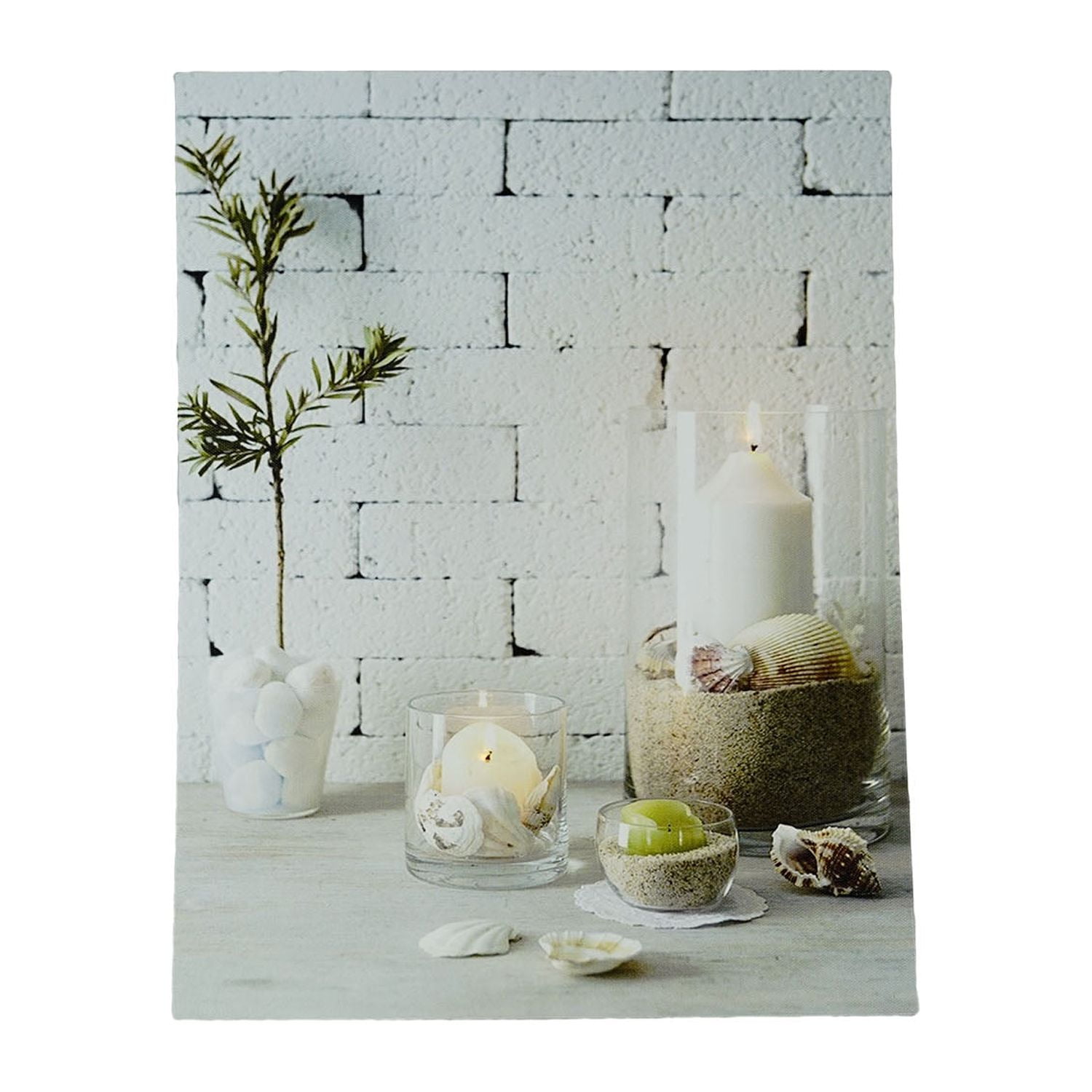 Serene Seaside Spa LED Canvas Wall Art 15.75" x 12"