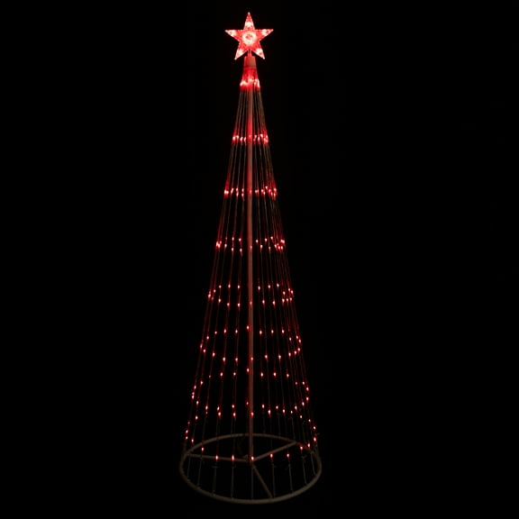Northlight LED Lighted Show Cone Christmas Tree Outdoor Decoration - 6' - Red Lights