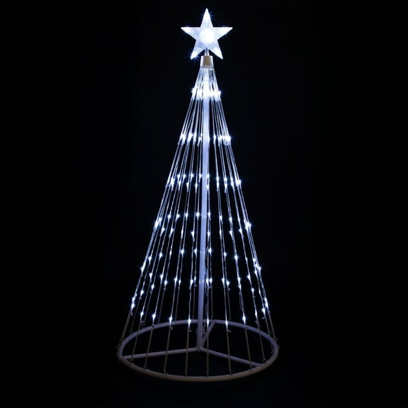 Northlight LED Lighted Show Cone Outdoor Christmas Tree - 4' - Pure White
