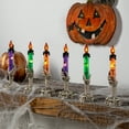 thumbnail image 1 of Northlight LED Lighted Skeleton Candle Halloween Decorations – 8.75' - Set of 6, 1 of 7