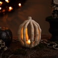 thumbnail image 1 of Northlight LED Lighted Skeleton Pumpkin Halloween Decoration - 6.25", 1 of 9