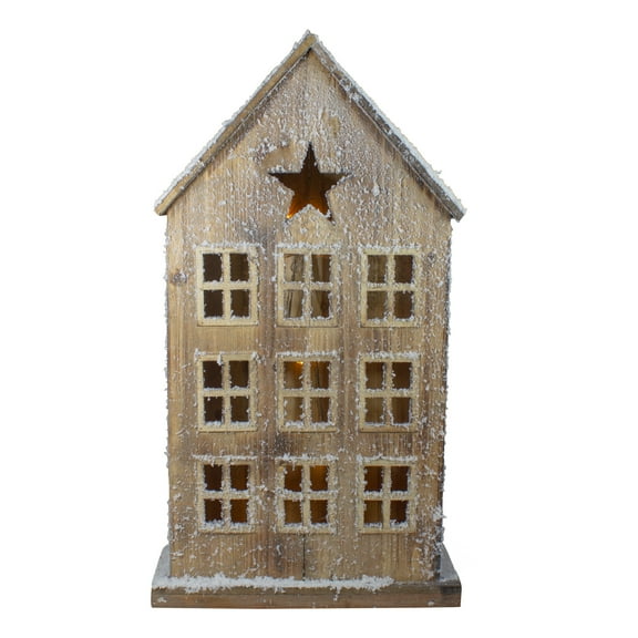 Northlight LED Lighted Snow Covered Rustic Wooden Christmas House - 30"