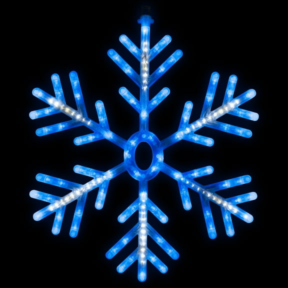 Northlight LED Lighted Snowflake Christmas Window Silhouette - 24.5" - Pure White and Blue