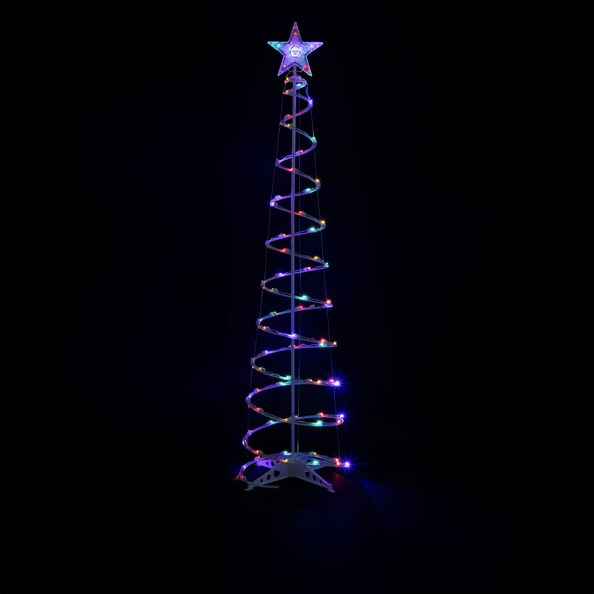 Northlight LED Lighted Spiral Outdoor Christmas Tree - 6' - Multi-Color ...
