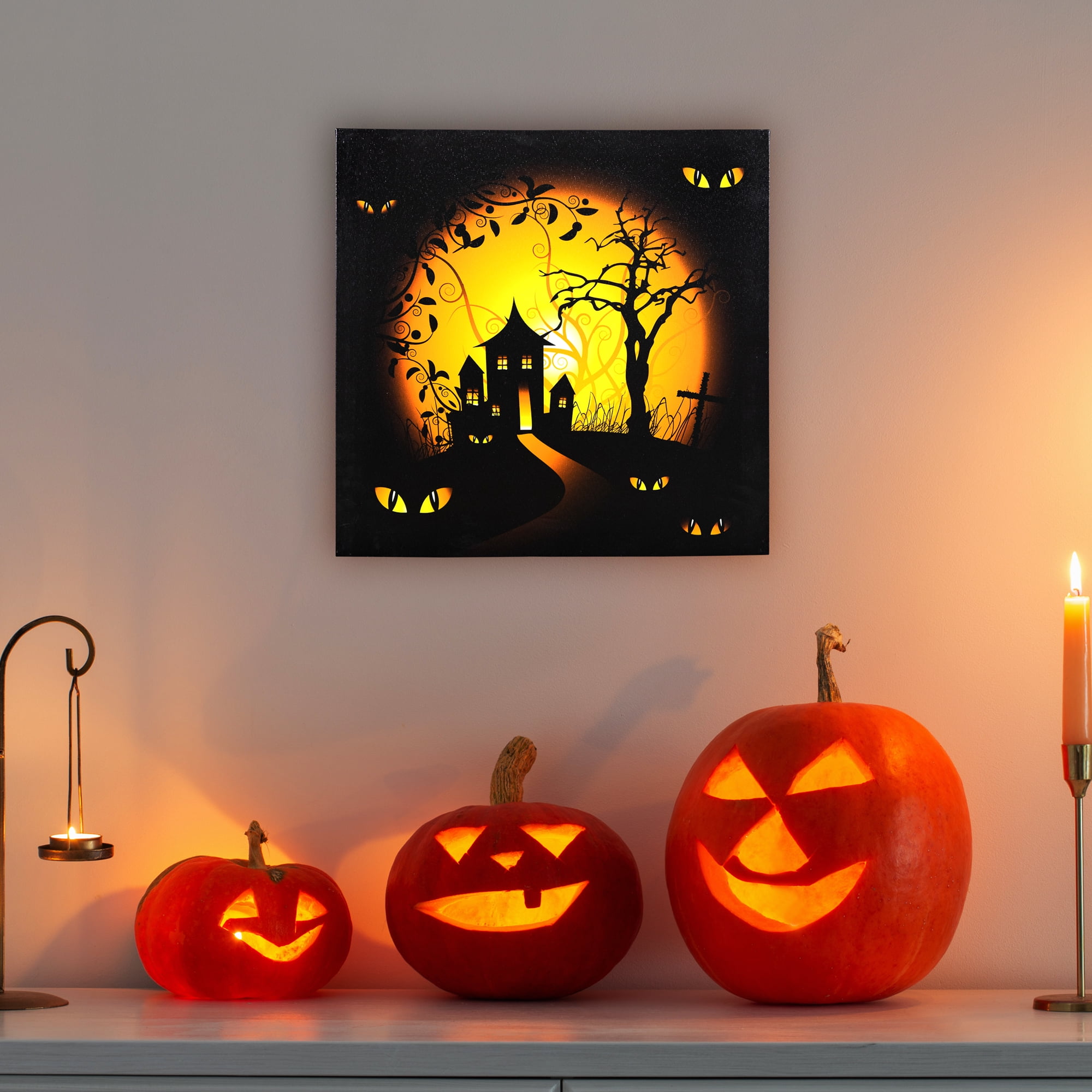 Northlight LED Lighted Spooky House Halloween Canvas Wall Art - 19.75 ...