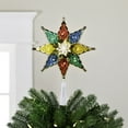 thumbnail image 1 of Northlight 8" Pre-Lit Red and Green Crystal 8-Point Star Christmas Tree Topper - Clear Lights, 1 of 6