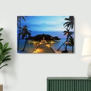 Northlight LED Lighted Tropical Paradise Island Beach Scene Canvas Wall Art - 15.75 x 23.5