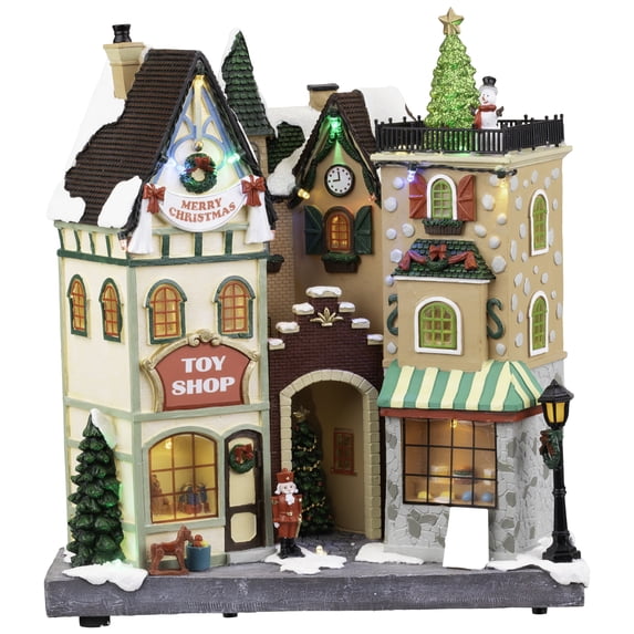 Northlight LED Lighted and Musical Christmas City Toy Shop Village Display Piece - 12"