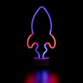 thumbnail image 1 of Northlight LED Rocket Ship Neon Table Light - 9" - Blue and Red, 1 of 7