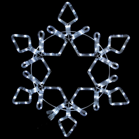 Northlight LED Rope Light Snowflake Commercial Christmas Decoration - 3' - Pure White Lights