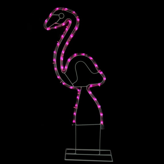 Northlight LED Rope Lighted Flamingo Silhouette Outdoor Decoration - 24" - Pink Lights