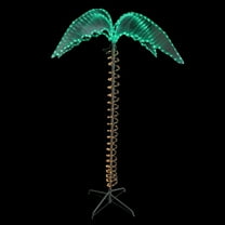 Northlight LED Rope Lighted Palm Tree Outdoor Decoration - 4.5' - Green and Clear Lights