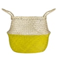 thumbnail image 1 of Northlight Large Belly Basket with Handles - 15.5" - Beige and Yellow, 1 of 4