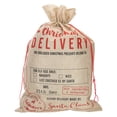 thumbnail image 1 of Northlight Large Christmas Delivery Tied Gift Sack - 27.75" - Beige and Red, 1 of 5
