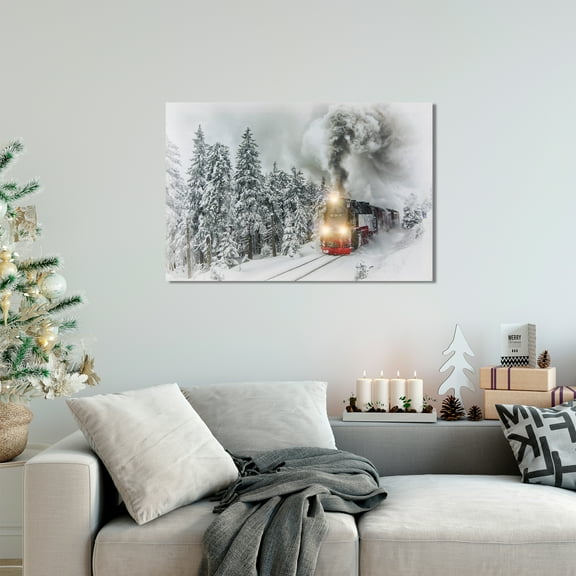Northlight LED Lighted Winter Woods with Train Canvas Wall Art - 15.75" x 23.75"