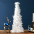 thumbnail image 1 of Northlight Layered Wispy Feather Cone Tree Christmas Decoration - 19.5" - Winter White, 1 of 6