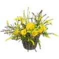 thumbnail image 1 of Northlight Lemon and Daisy Hanging Spring Wall Basket - 12"  - Yellow, 1 of 7