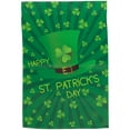 thumbnail image 1 of Northlight Leprechaun Hat "Happy St. Patrick's Day" Shamrocks Outdoor Garden Flag 18" x 12.5" - 18" x 12.5", 1 of 5