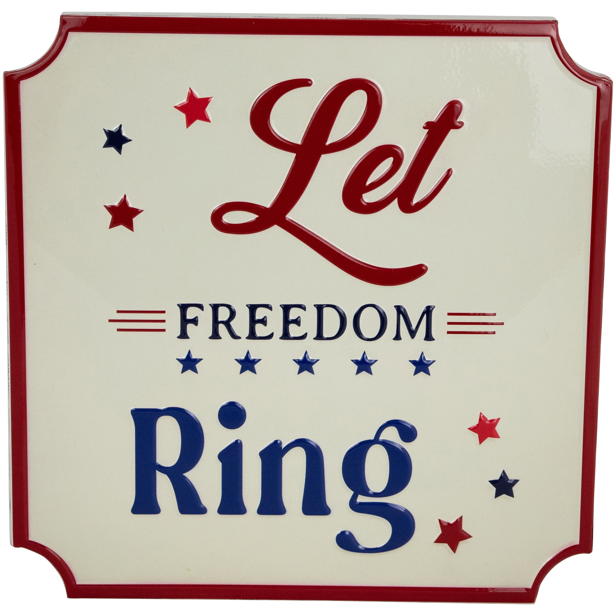 Patriotic Red White and Blue Metal Wall Sign