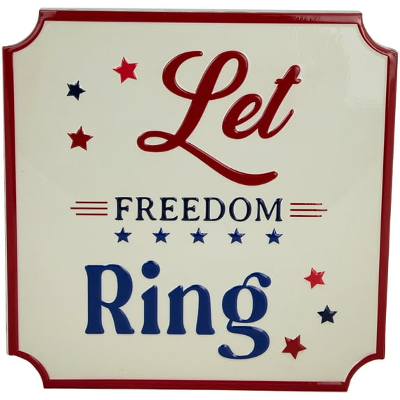 Northlight Let Freedom Ring Americana Metal Wall Sign - 11.75"