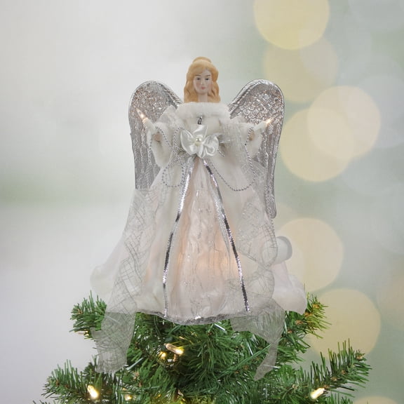 Northlight Lighted Angel with Candles Christmas Tree Topper - 12" - Clear Lights