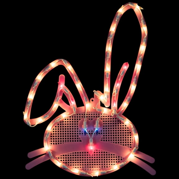 Northlight Lighted Bunny Head Easter Window Decoration - 17"