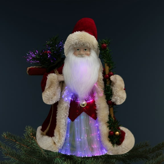 Northlight Lighted Color-Changing Fiber Optic Santa Claus Christmas Tree Topper - 12"