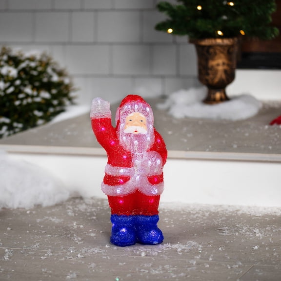 Northlight LED Lighted Commercial Grade Acrylic Waving Santa Claus Outdoor Christmas Decoration -