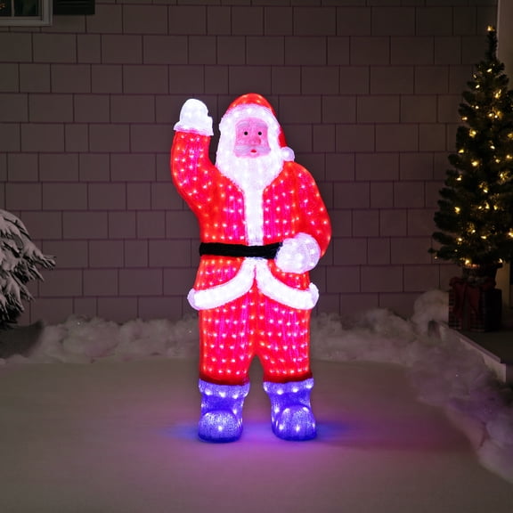 Northlight Lighted Commercial Grade Santa Claus Outdoor Christmas Decor - 3.75' - Red and Blue