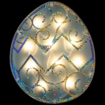 Northlight Lighted Easter Egg Window Decoration - 12" - Blue