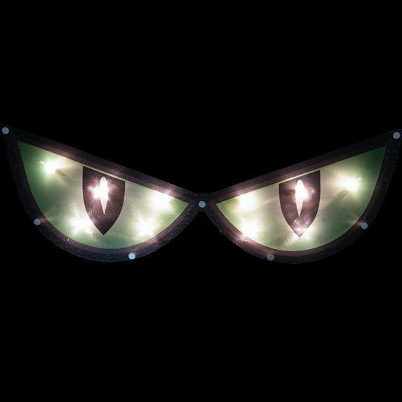 Northlight Lighted Eyes Halloween Window Silhouette Decoration - 20" - Green - Clear Lights