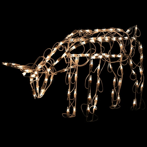 Northlight Lighted Feeding Reindeer Outdoor Christmas Decoration - 25" - Clear Lights