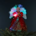 thumbnail image 1 of Northlight Lighted Fiber Optic Angel Christmas Tree Topper - 12" - Red and Gold, 1 of 6
