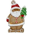 thumbnail image 1 of Northlight Lighted Gingerbread Santa with Frosted Tree Christmas Figure - 16", 1 of 6